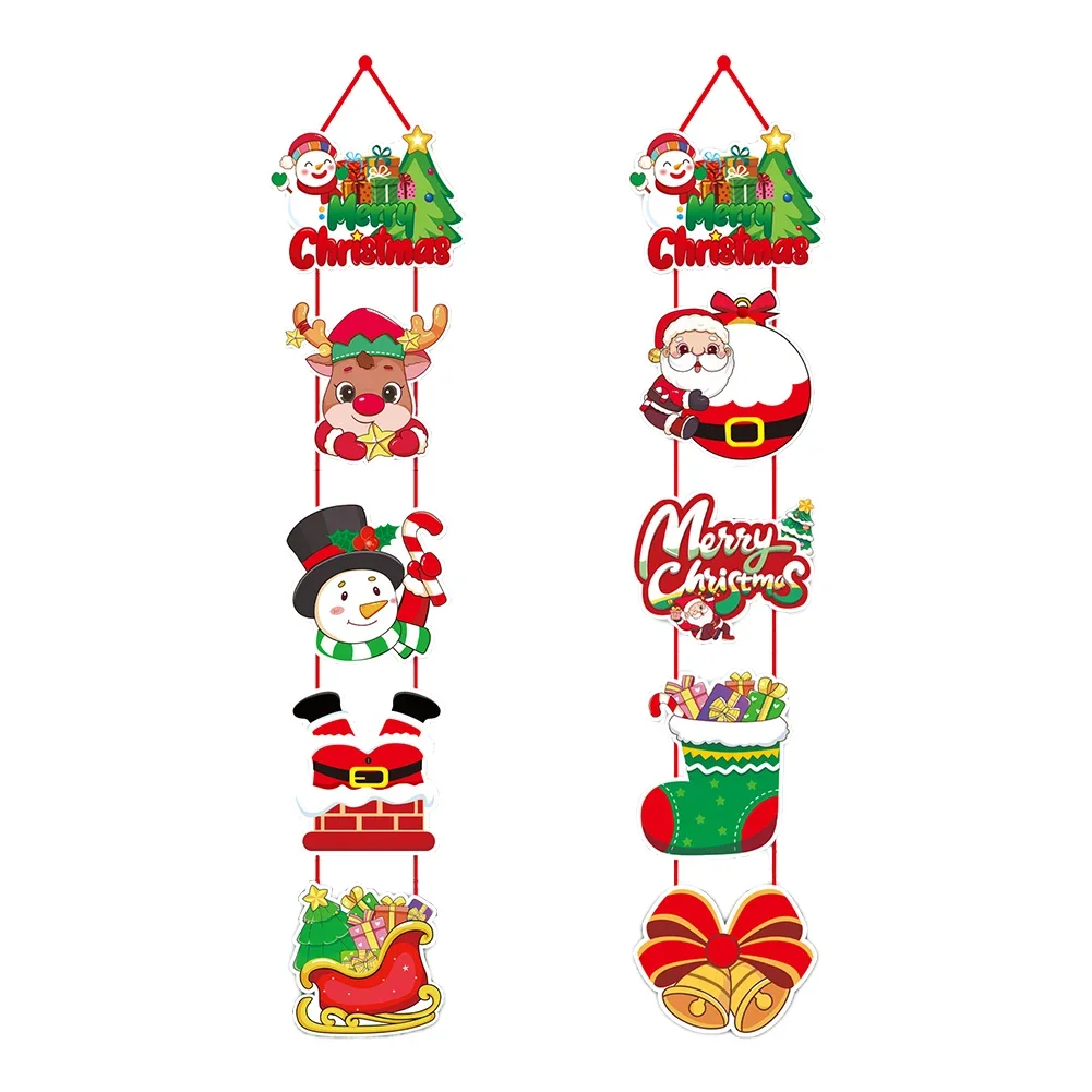 Christmas Porch Door Hanging Banner Door Decorative Flags For Xmas Home Decoration New Year Noel Navidad