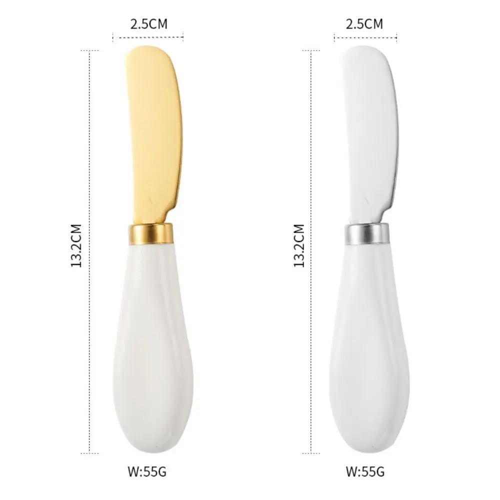 New Stainless Steel Cheese Knife Wipe Cream Bread Jam Dessert Knife Ceramic Handle Butter Canteen cheese knives set