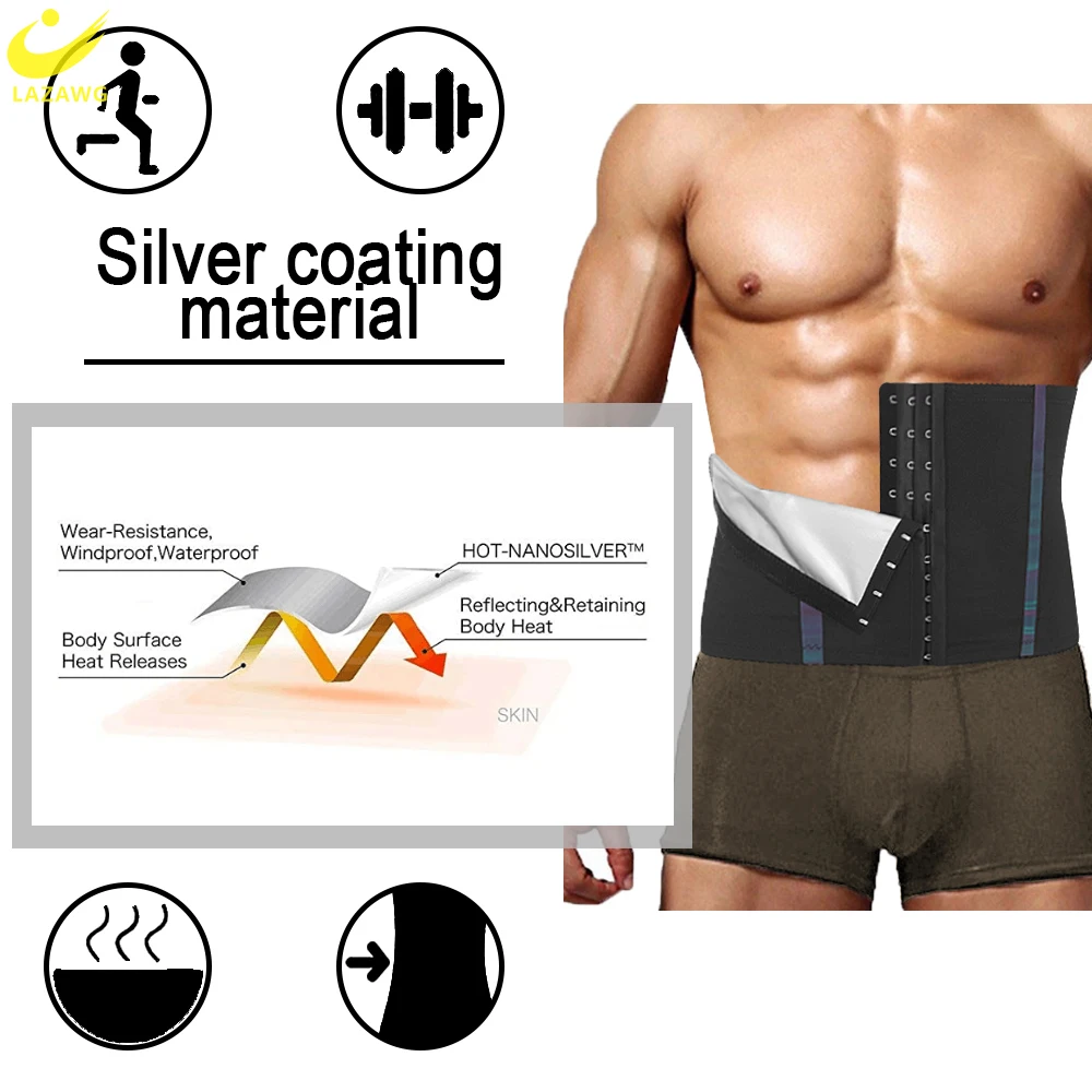 Body Shaper Waist Trainer Slimming Vest Men Waist Trainer Belt Waist Trimmer Weight Loss Tummy Band Sweat Corset Belly Girdles