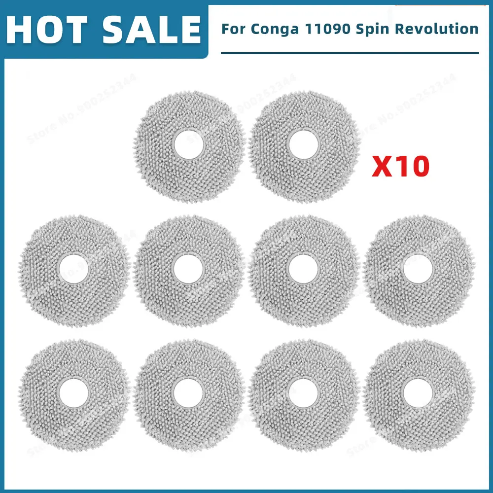 Kit Pièces De Rechange Pour Robot Aspirateur Cecotec Conga 11090/13090 - 6 Serpillères, 6 Brosses Latérales, 4 Filtres HEPA, 1 Brosse Centrale