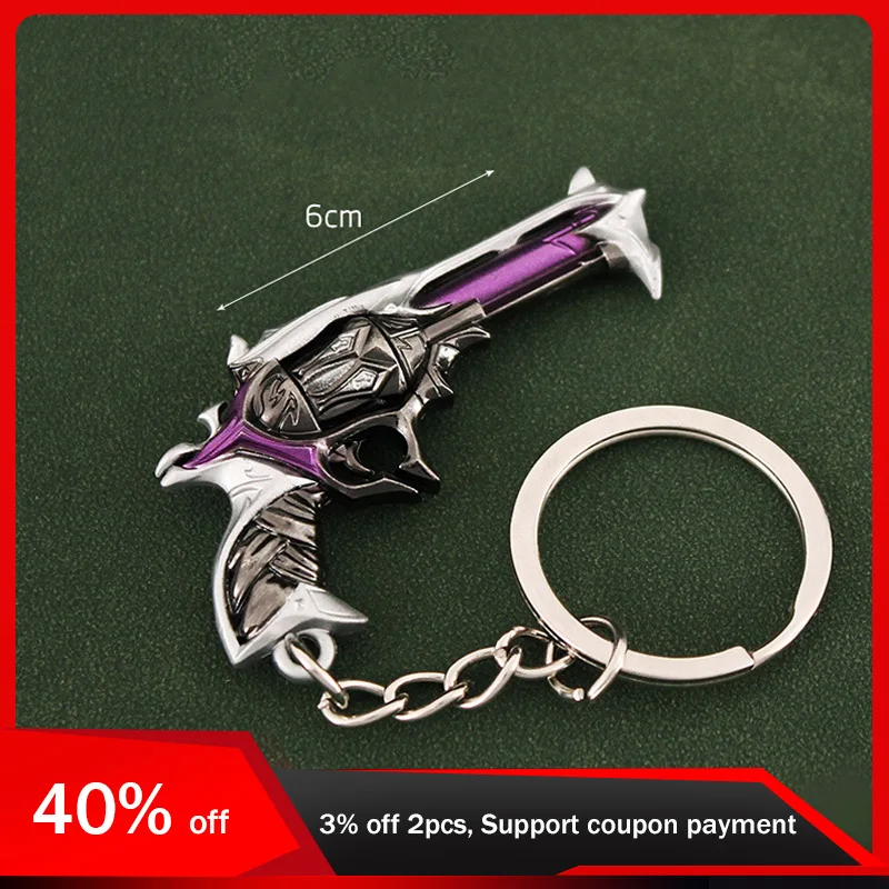 Valorant Keychain Weapon 6cm Vandal Prime Reaver Miniature Rifles Model Gun Pendant Keychain Military Tactical Metal Gifts Toys