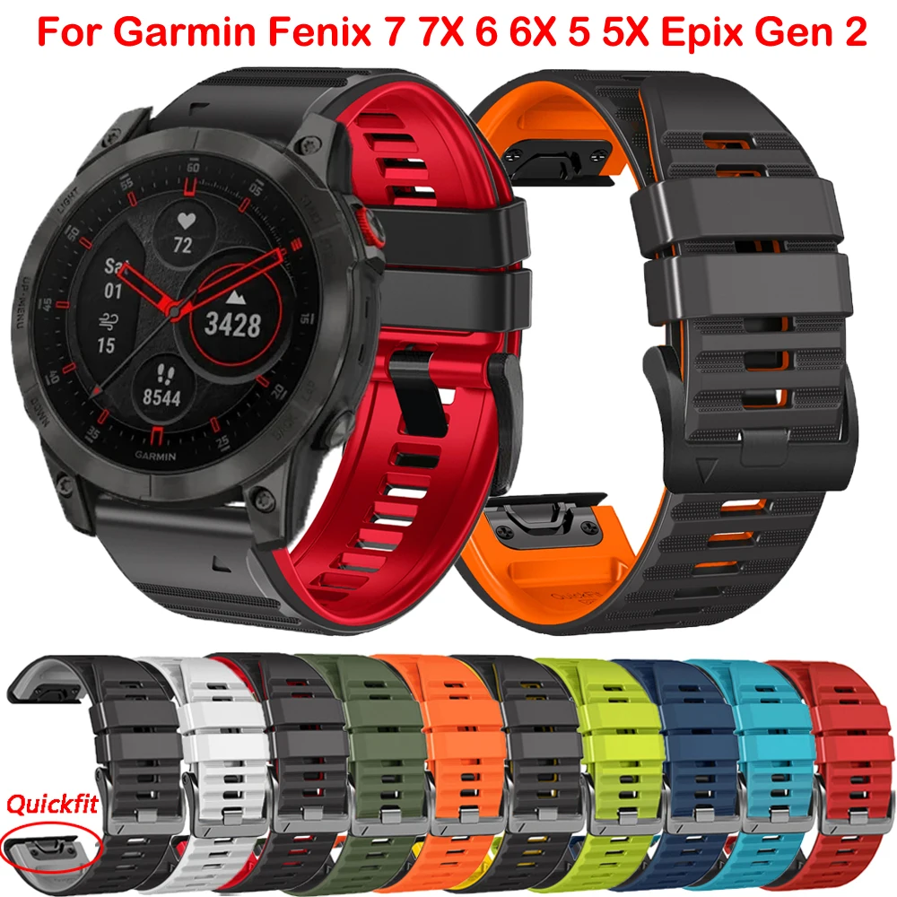 

Ремешок для смарт-часов Epix Pro Gen 2 51 мм 47 мм, силиконовый ремешок для Garmin Fenix 7 7X 6 6X 5X 5 Forerunner 935 945, браслет Easyfit