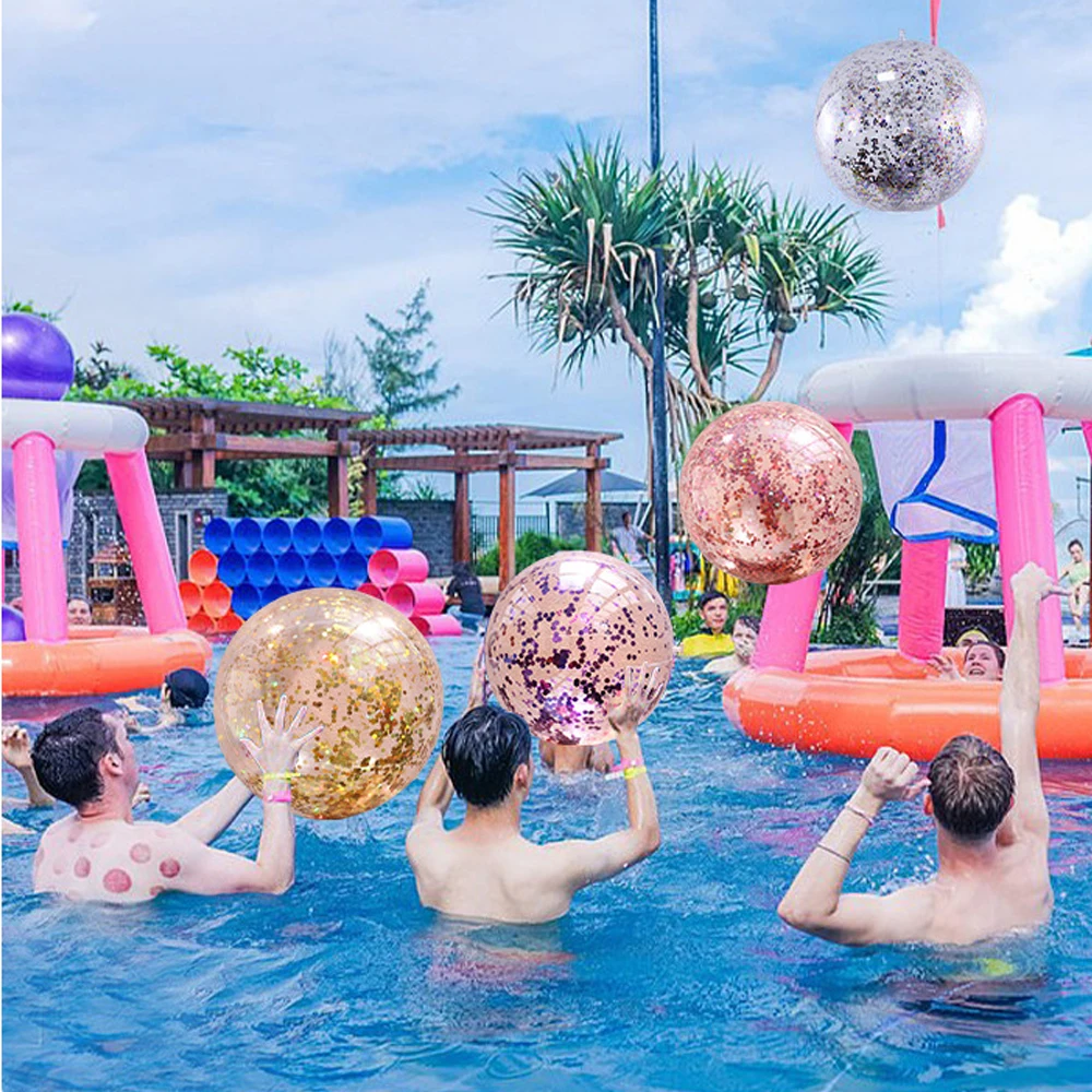 1 piece party supplies, beach essentials, pool games, swimming games, inflatable games water beach ball with air pump, PVC infla