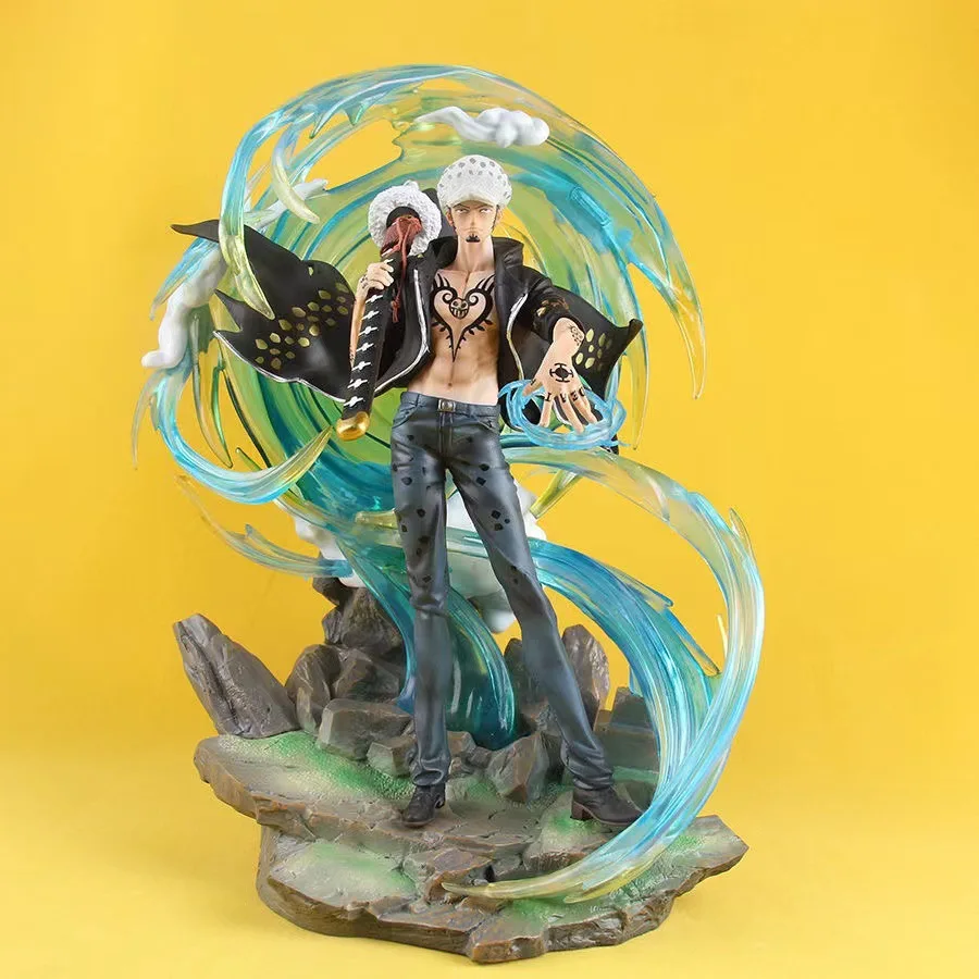 Figuras de acción de ONE PIECE, modelo de estatua de Trafalgar D Water Law Phantom, puede emite luz, juguetes de regalo, 41cm