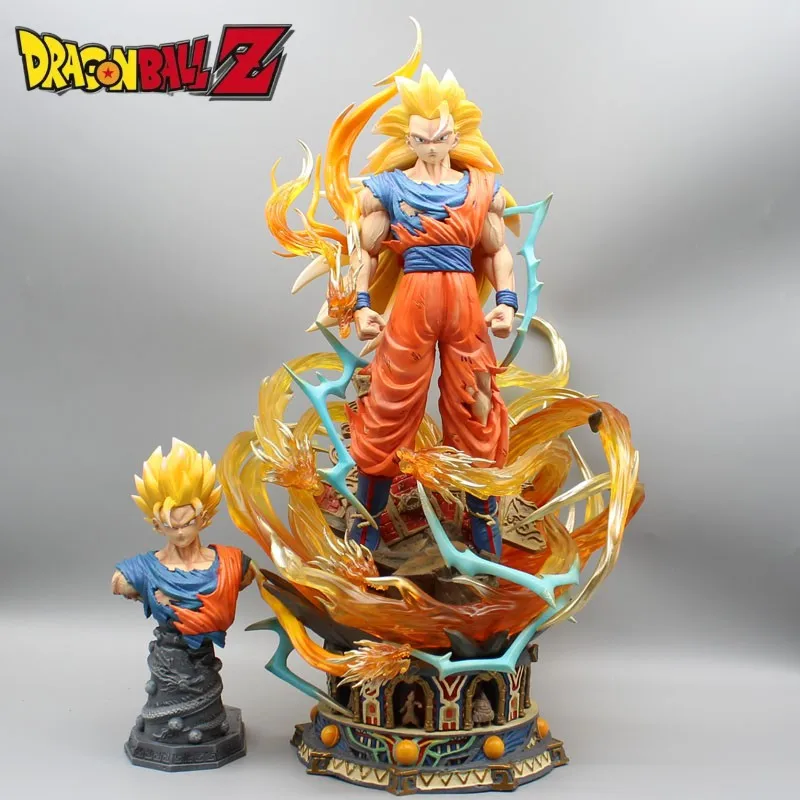 

50cm Dragon Ball Son Goku Figure Son Gohan Anime Figures Super Saiyan3 Ssj3 Figurine Pvc Statue Model Doll Collectible Toy Gifts