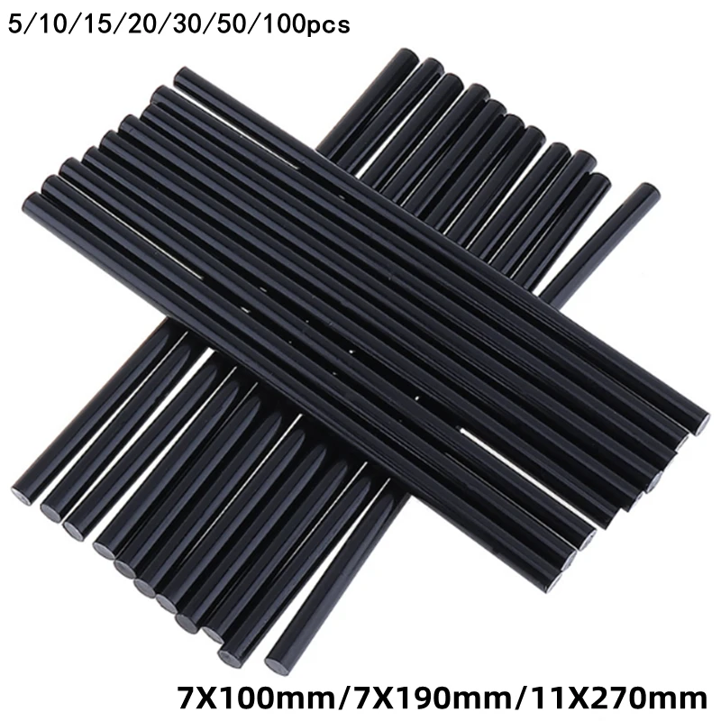 

10/20/30/50pcs Hot Glue Stick Black Hot Melt Adhesive Glue Gun Silicone for Hot Gun 7mm /11mm for Kitchen Faucets Bathroom Items