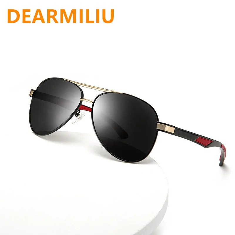 

Мужские Солнцезащитные очки-авиаторы DEARMILIU, золотистые поляризационные очки с металлическим покрытием, для вождения, 2022