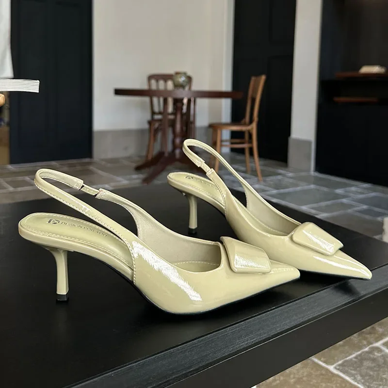 Fashion Design Pointed Toe Slingbacks High Heels Female Elegant Party Dress Wedding Shoes Brand Sandals Women Zapatos De Mujer