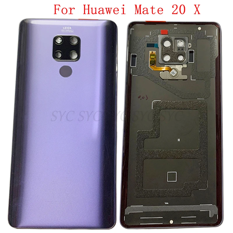 

Крышка батарейного отсека, задняя крышка корпуса для Huawei Mate 20 X, задняя крышка с объективом камеры, запчасти для ремонта логотипа