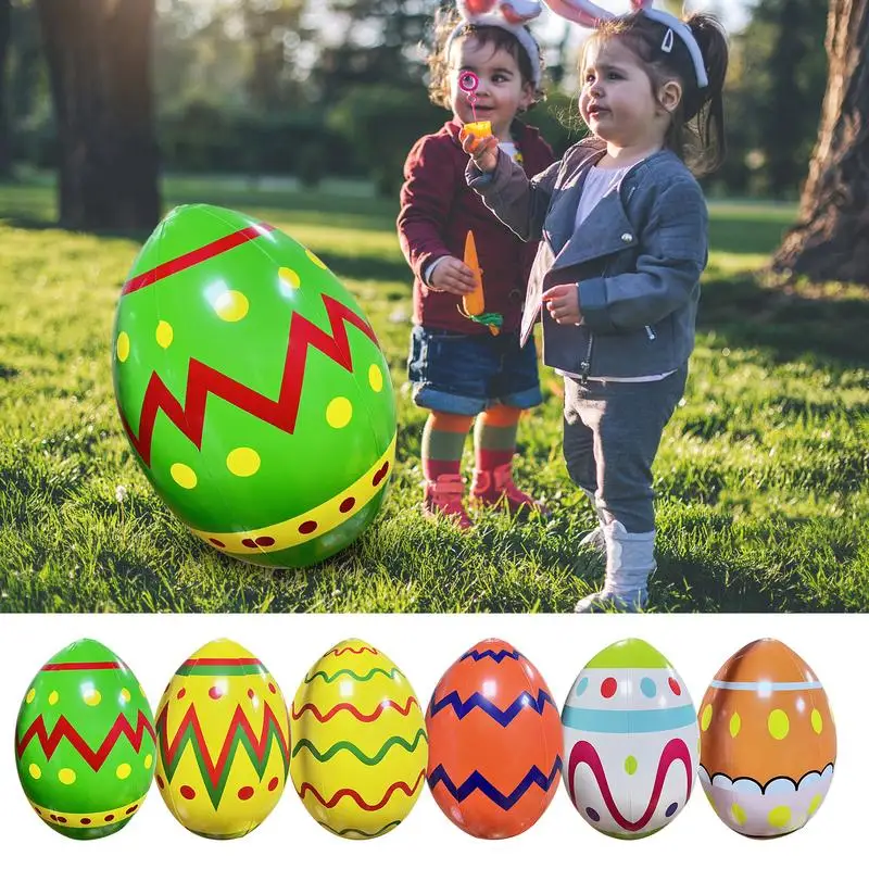 Giant Inflatable Easter Egg 14/16 Inch Cute Easter Egg Easter Yard Decorations Cute And Colorful Eggs Blow Up Yard Decorations