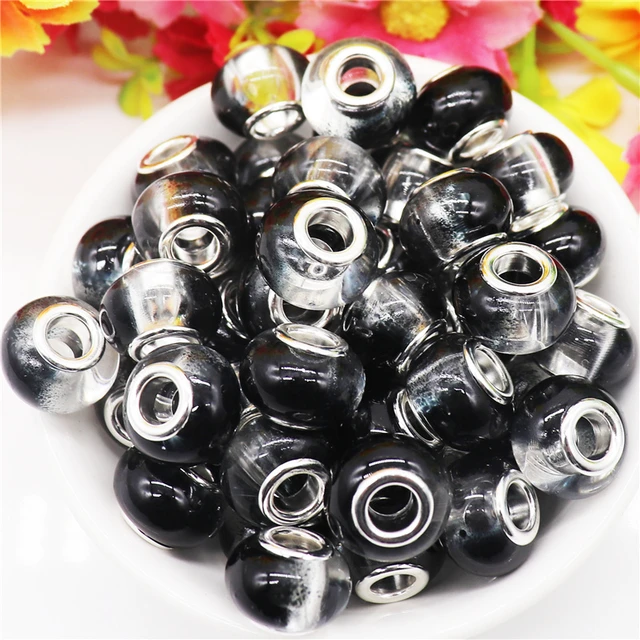 Beads Large Hole Black, Large Clear Beads Hair