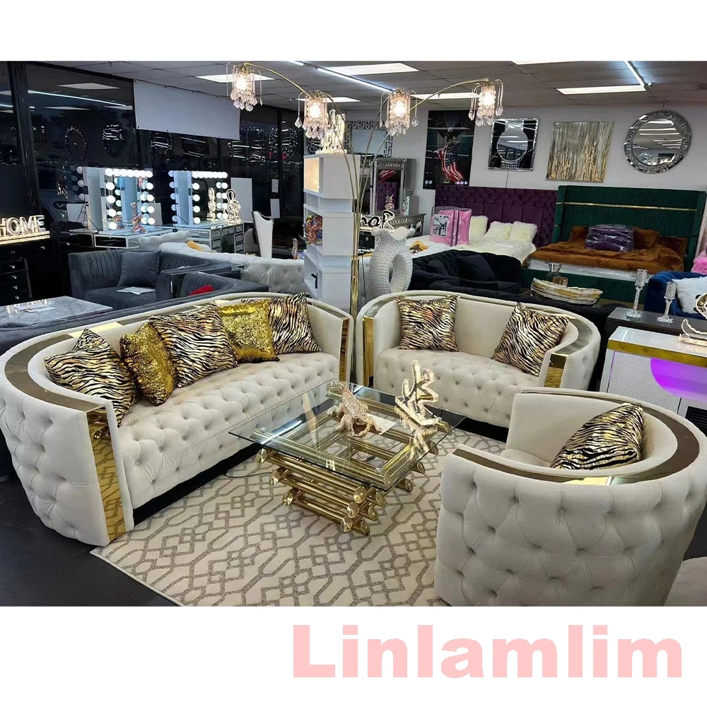 

Набор диванов MANBAS Chesterfield из итальянской натуральной кожи, секционный диван с кожаными кнопками, отделка из нержавеющей стали