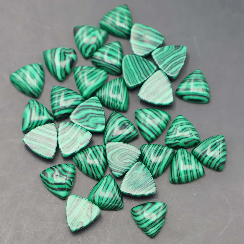 

10x10mm Natural Stone Malachite Triangle Cabochon Setting Beads for Jewelry&Clothes Accessories Wholesale 50pcs Free Shipping
