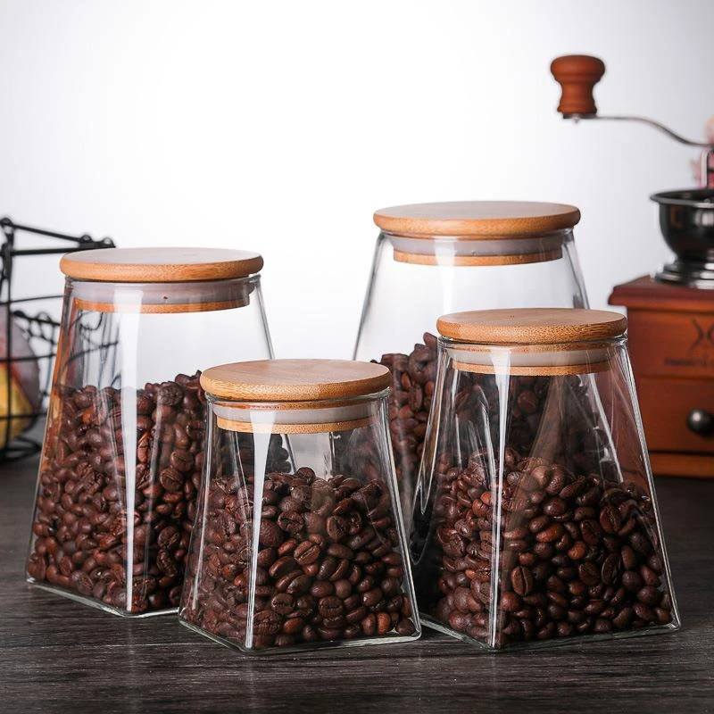 Coffee Beans Vacuum Sealed Tank Transparent Glass Food Storage Jars Household Moisture-proof Air Extraction Airtight Container