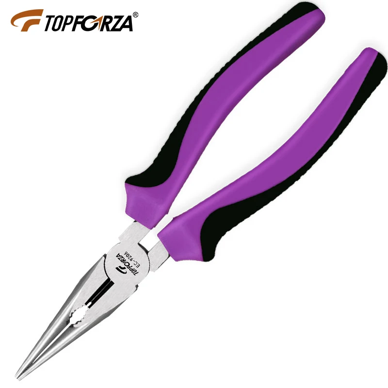 TOPFORZA Long Nose Pliers Needle Nose Wire Cutter Chrome Vanadium Steel