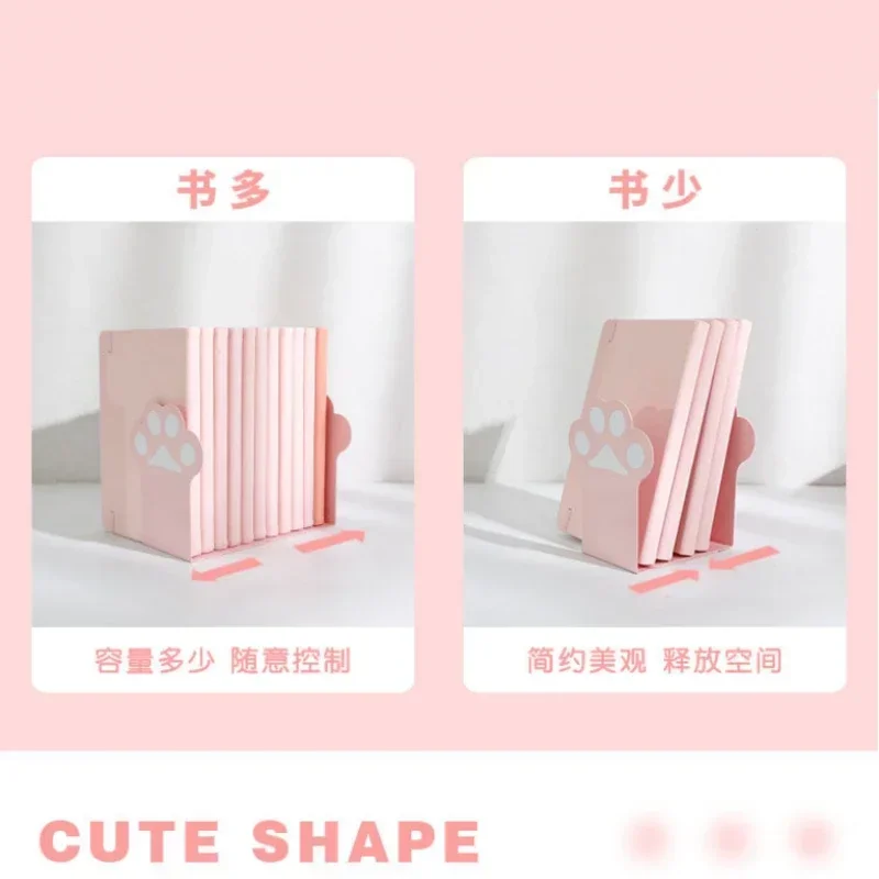 1Pair Cute Creative Cat Paw Bookends Kawaii School Office Supplies Anti-skid Book Desk Organizer Student Stationery for Girl book organizer book holder book stand