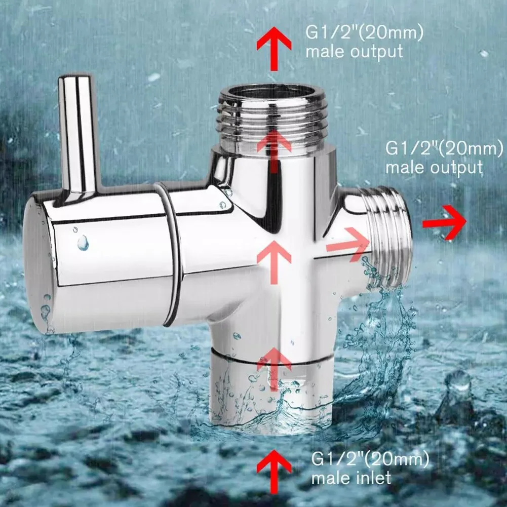 3 Way Diverter Valve ABS Water Separator Adjustable Shower Tee Adapter Shower Head Diverter Valve For Home Bathroom diverter valve shower head diverter valve t adapter valve