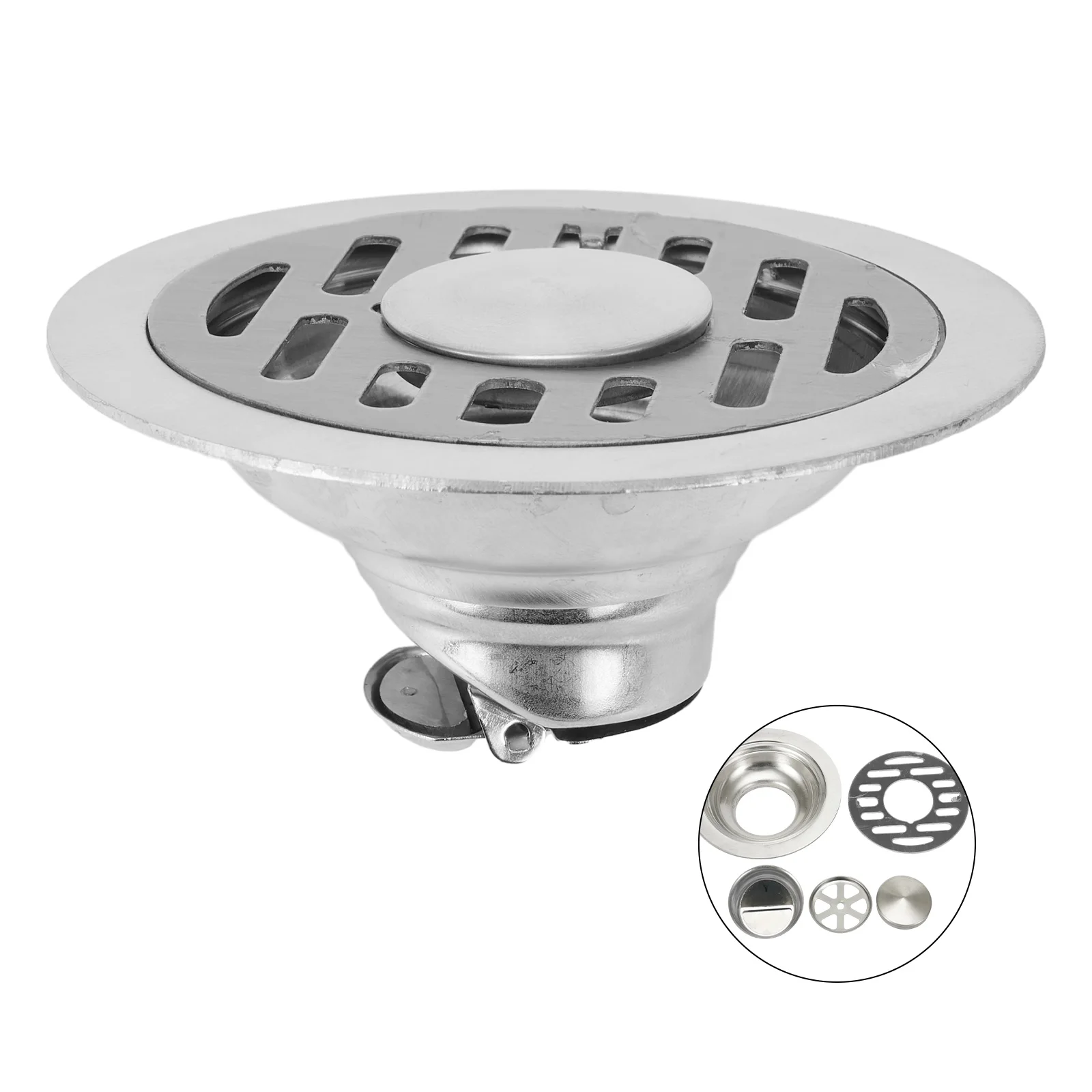 Stainless Steel Floor Drains Anti-odor Drainer Shower Strainer Cover 10cm Deodorant for Kitchen Hotel Bathroom