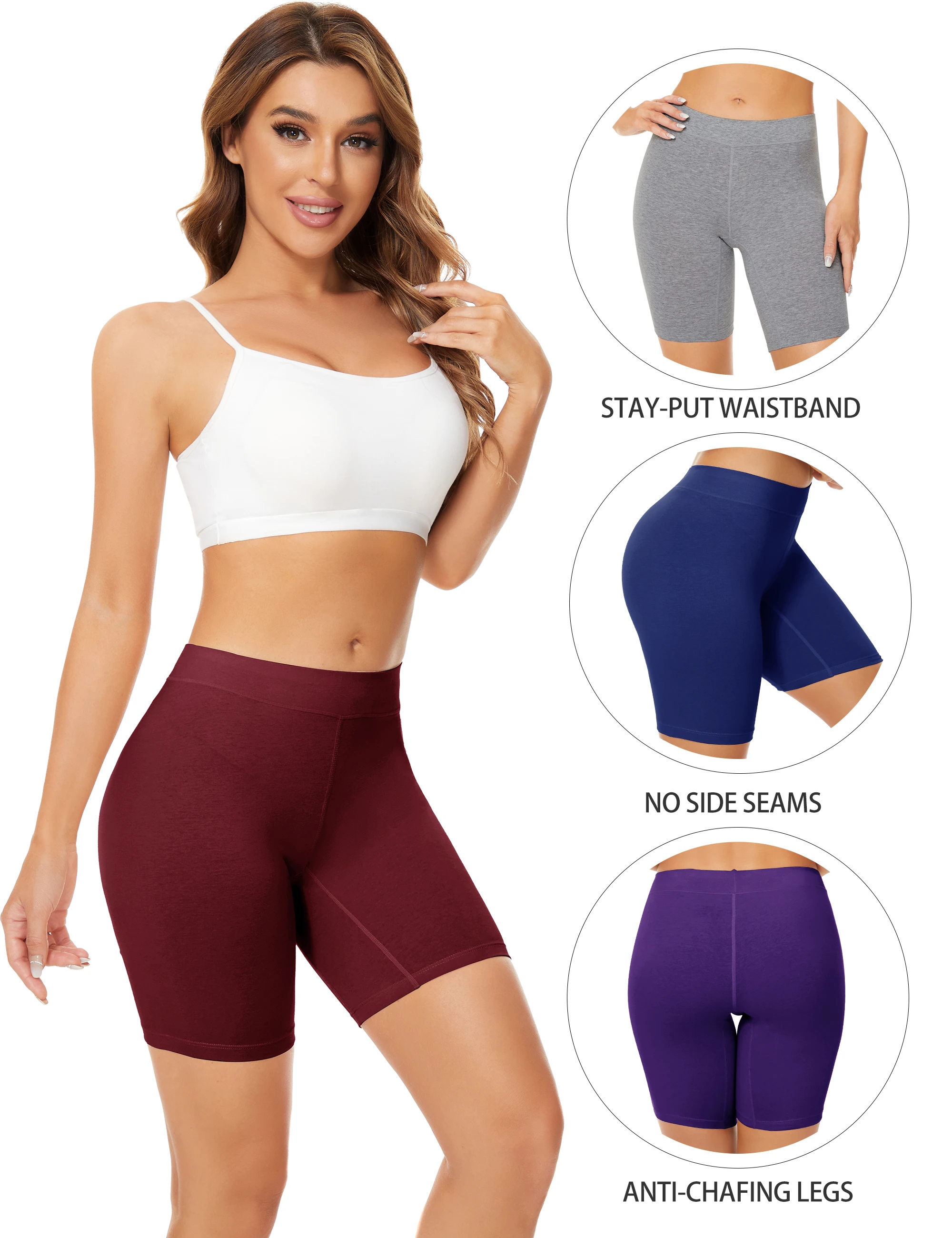 POKARLA 4PCS Women’s Comfortable Cotton Underwear Soft Breathable High Waisted Underwear Female Plus Size Panties for Work Sport