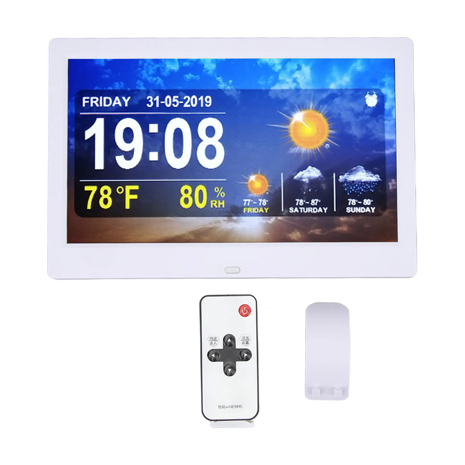 Adjustable Brightness Weather Clock Color Display Alarm Clock 16MB 100-240V for Living Room digital calendar clock