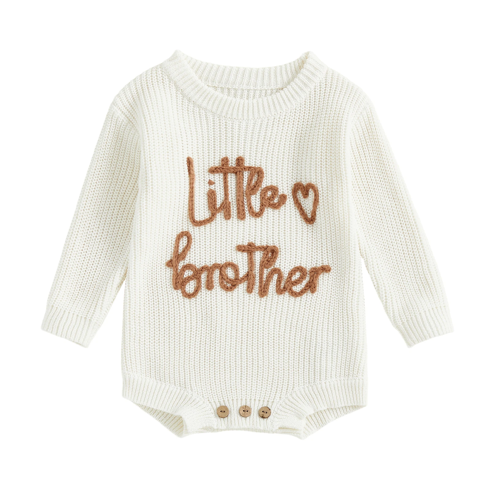  남아 가을 스웨터 점프수트 긴팔 크루넥 레터 자수 롬퍼