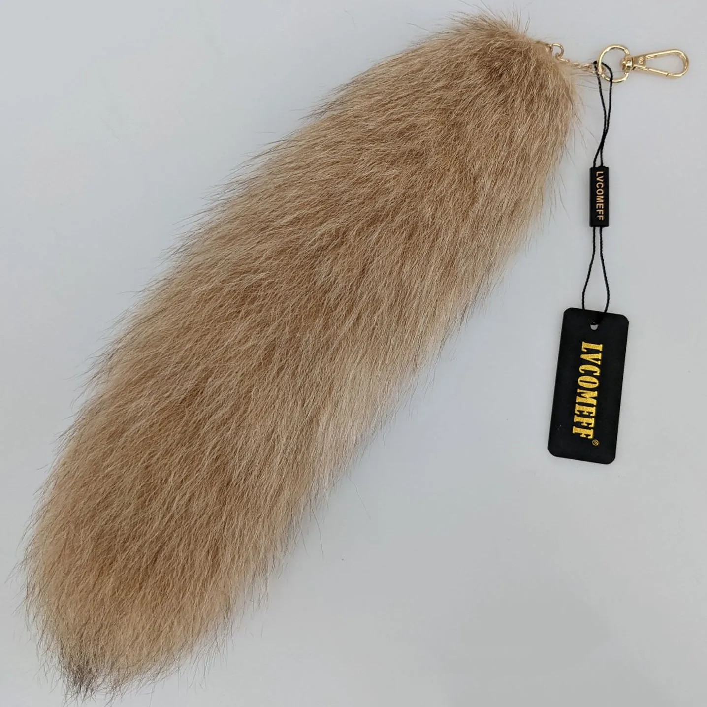 Luxurious Natural Fox Fur Tail Keychain - Chic Y2K Fashion Accessory, 40 cm