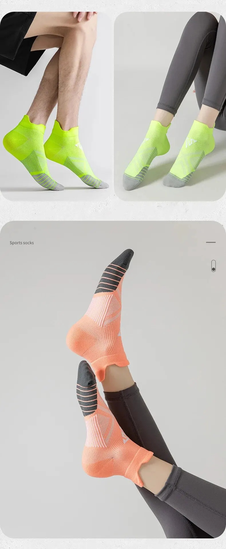 Running Ankle Socks - 4 Pairs Athletic Breathable Mesh Quick Dry Socks for Men & Women