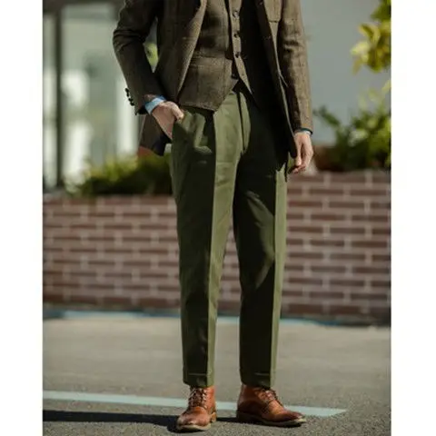 Casual Suit Pants Men Korean Fashion Slim Classic Harem Pants Vintage Loose Solid Bussiness Blazer Trousers High Quality H45