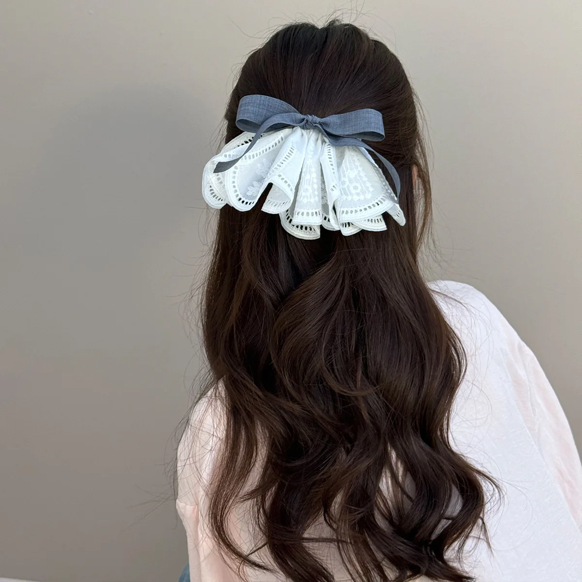 Korean lace hair accessories clips for girls women bow leading