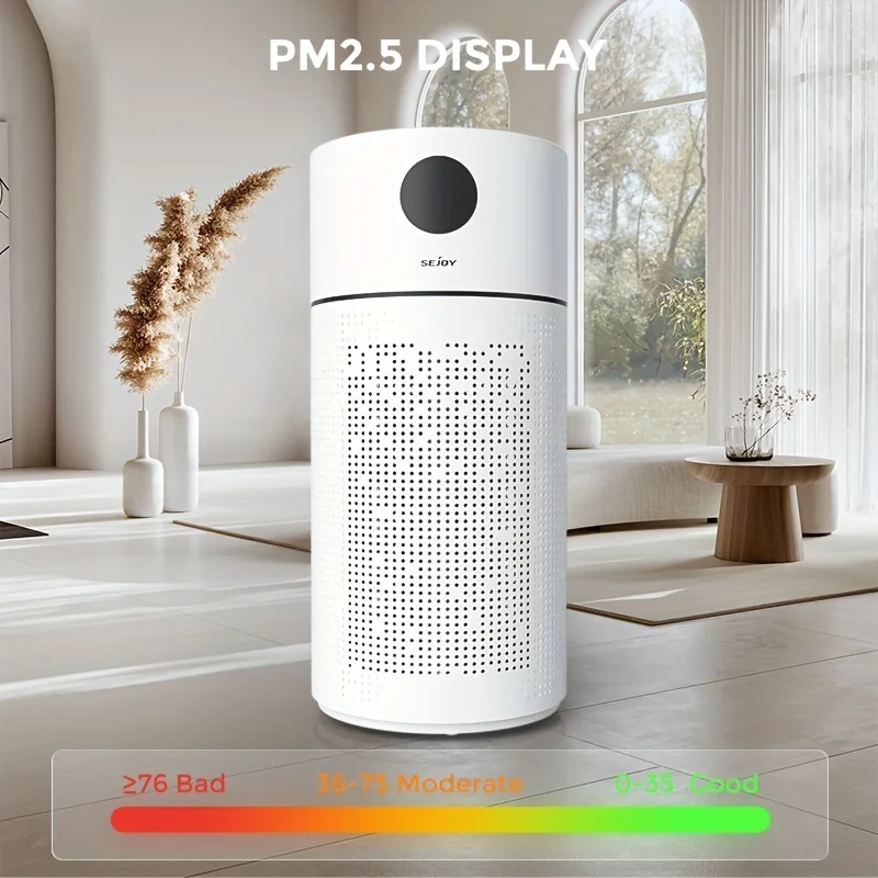 Sejoy HEPA  Air Purifier For Home Large Room Intelligent Touch Control Air Purifiers For Bedroom LED Display Auto Mode Quiet Mod 6