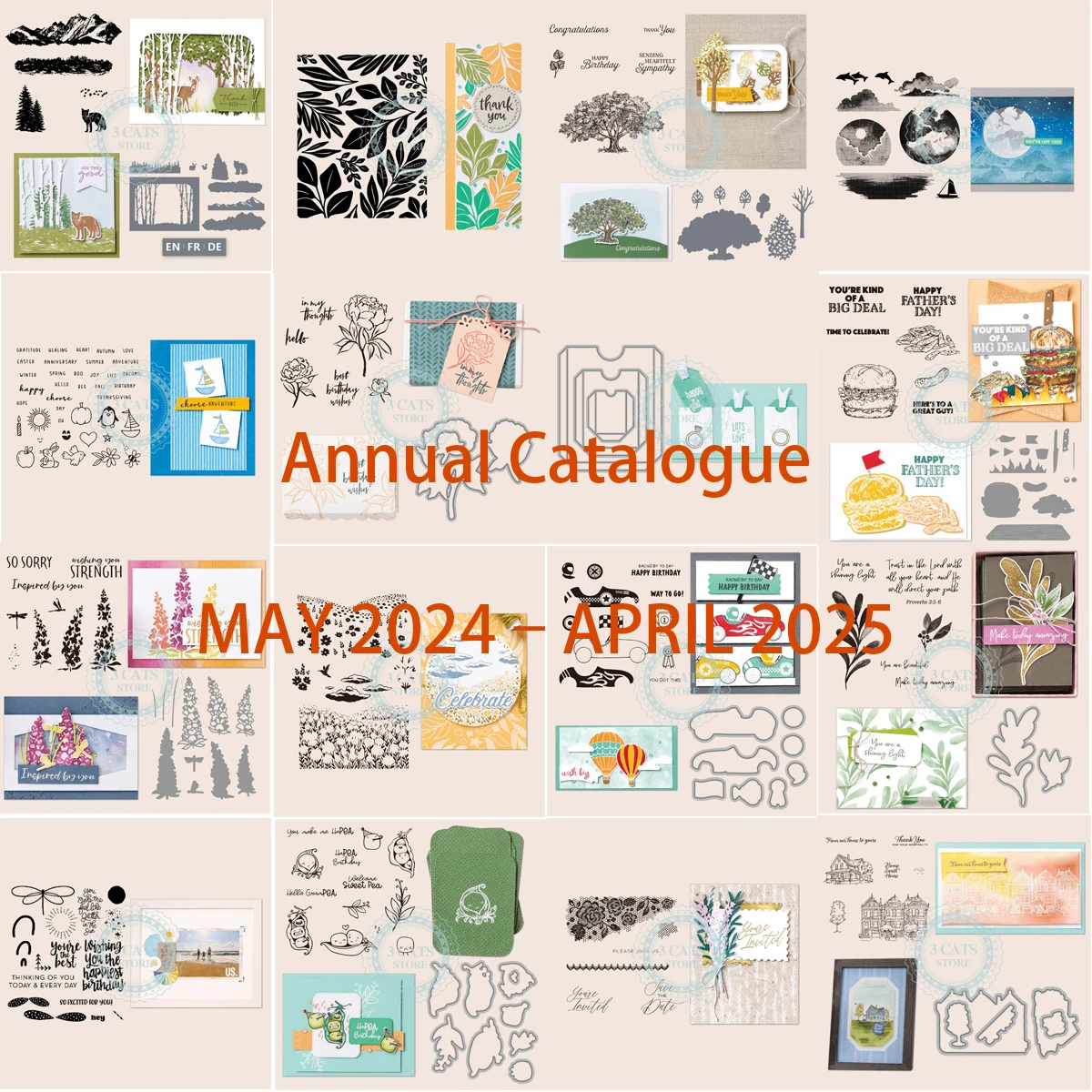 

Ежегодный каталог Май 2024 года-апрель 2025 года, прозрачные штампы, штампы для рукоделия, металлические штампы для детской рукоделия