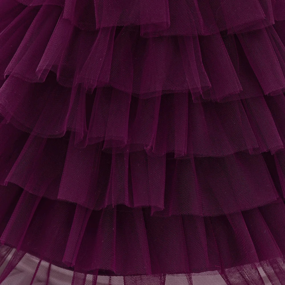 Elegantes lila Blumen-Hochzeits-Prinzessin-Kleid für Mädchen, Baby, Vintage-Spitze, Geburtstagskleid, Kleinkind, Mädchen, Schleife, Sommermode, Kleider – Detail 16