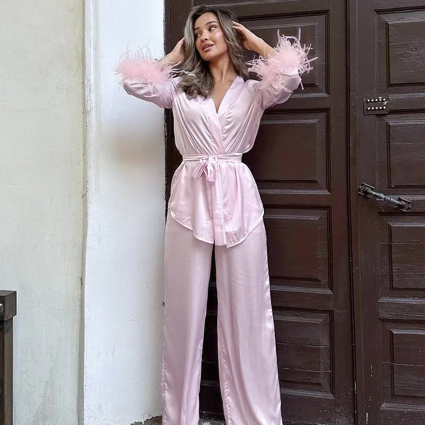 Women's Clothing Pink Satin Pyjama Bottoms Satin Pyjama Best
