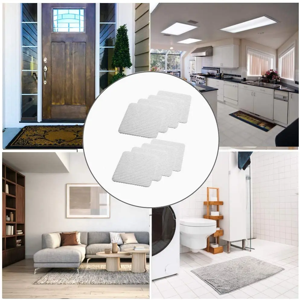 4/8/12/16Pcs Rug Gripper Non Slip Washable Carpet Tape 10*10CM Rug