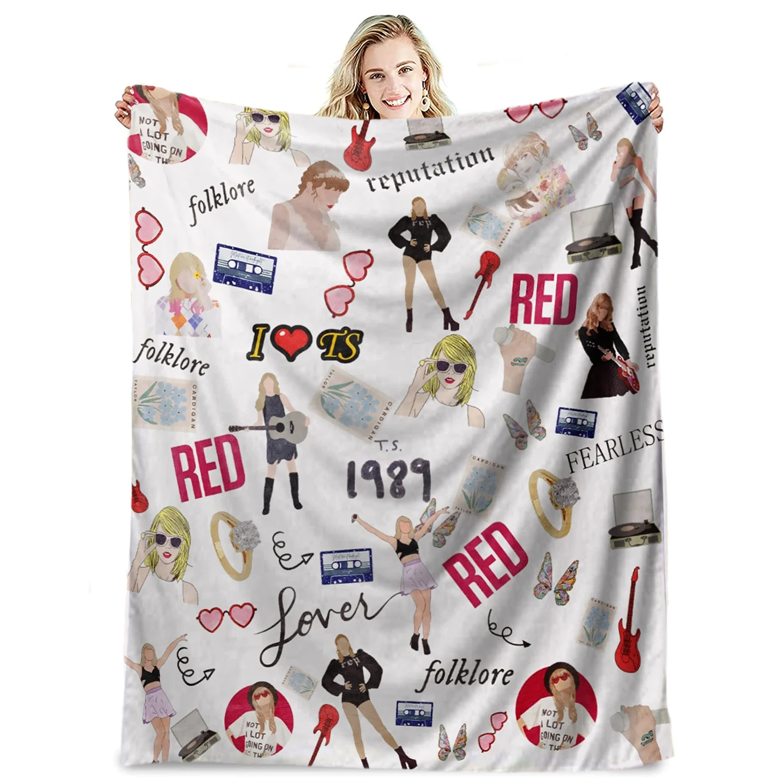 Taylor Blanket Throw For Bed Sofa Soft Warm Party Decorations Flannel Blanket Gift for Taylor Music Lovers