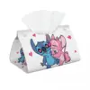 Custom Kiss Stitch Angel Tissue Box Holder Rectangular Cute PU Leather Facial Tissue Box Cover for Car Office 1