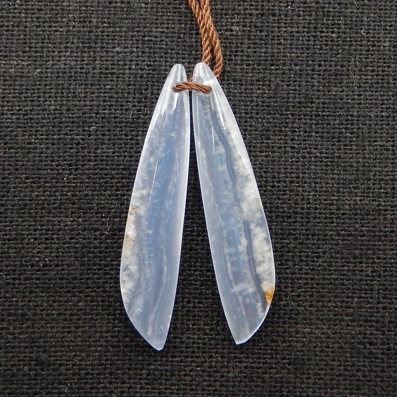 

Birthday Gift,Blue Lace Agate fashion woman Earrings34x8x3mm3.3g
