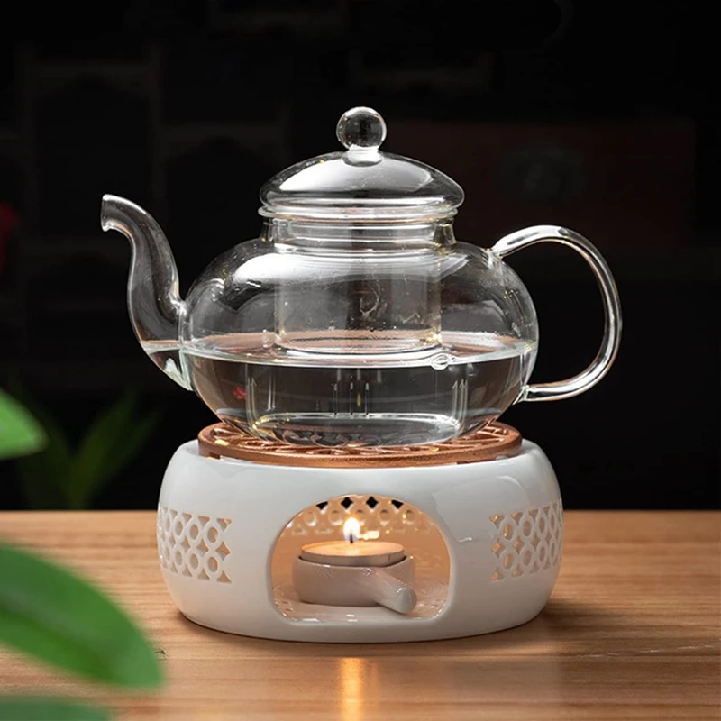 Teapot With Holder Tea Warmer Tea Stove Set Ceramic - Temu