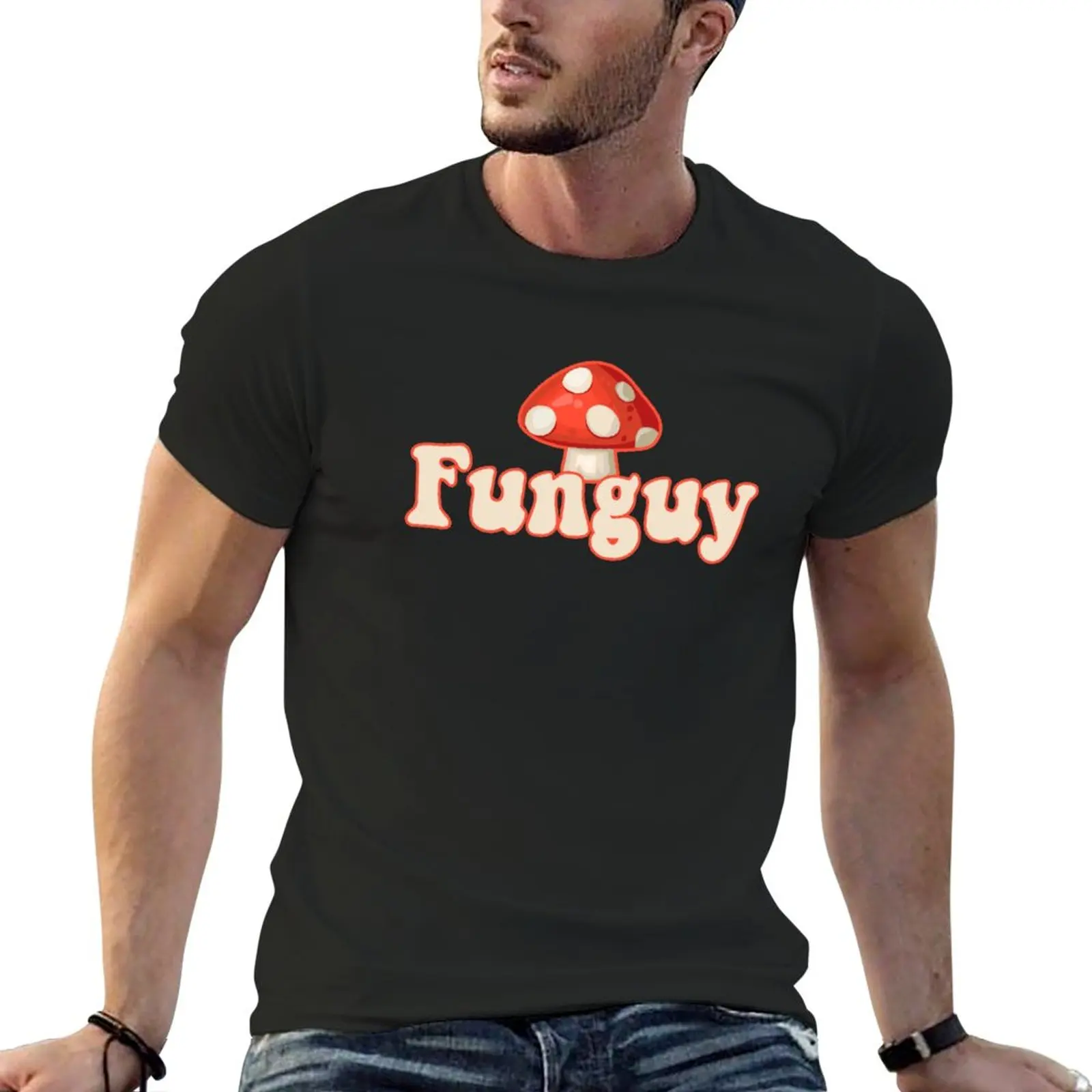 

Новая футболка Funguy, летняя одежда, футболка аниме, дизайнерская футболка для мужчин