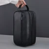 Double-Layer Toiletry Bag for Men PU Leather Travel Wash Organizer Dopp Kit Water-resistant Shaving Cosmetic Bag Strorage 6