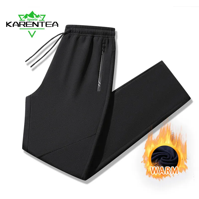Winter Running Pant Windproof Cashmere Thicken Fleece Sweatpants Men Joggers Cotton Warm Pants Male Waterproof Thermal Trousers