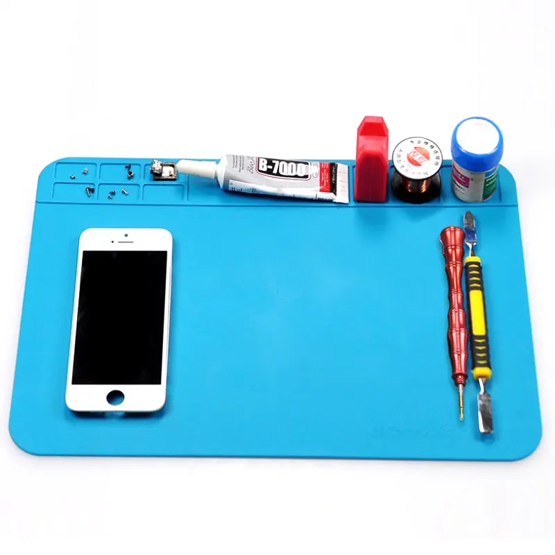 Insulation Silicone Soldering Repair Mat Heat Resistant Work Pad Mobile Phone PCB BGA Soldering Iron Repair Pad soldering tool welding tool