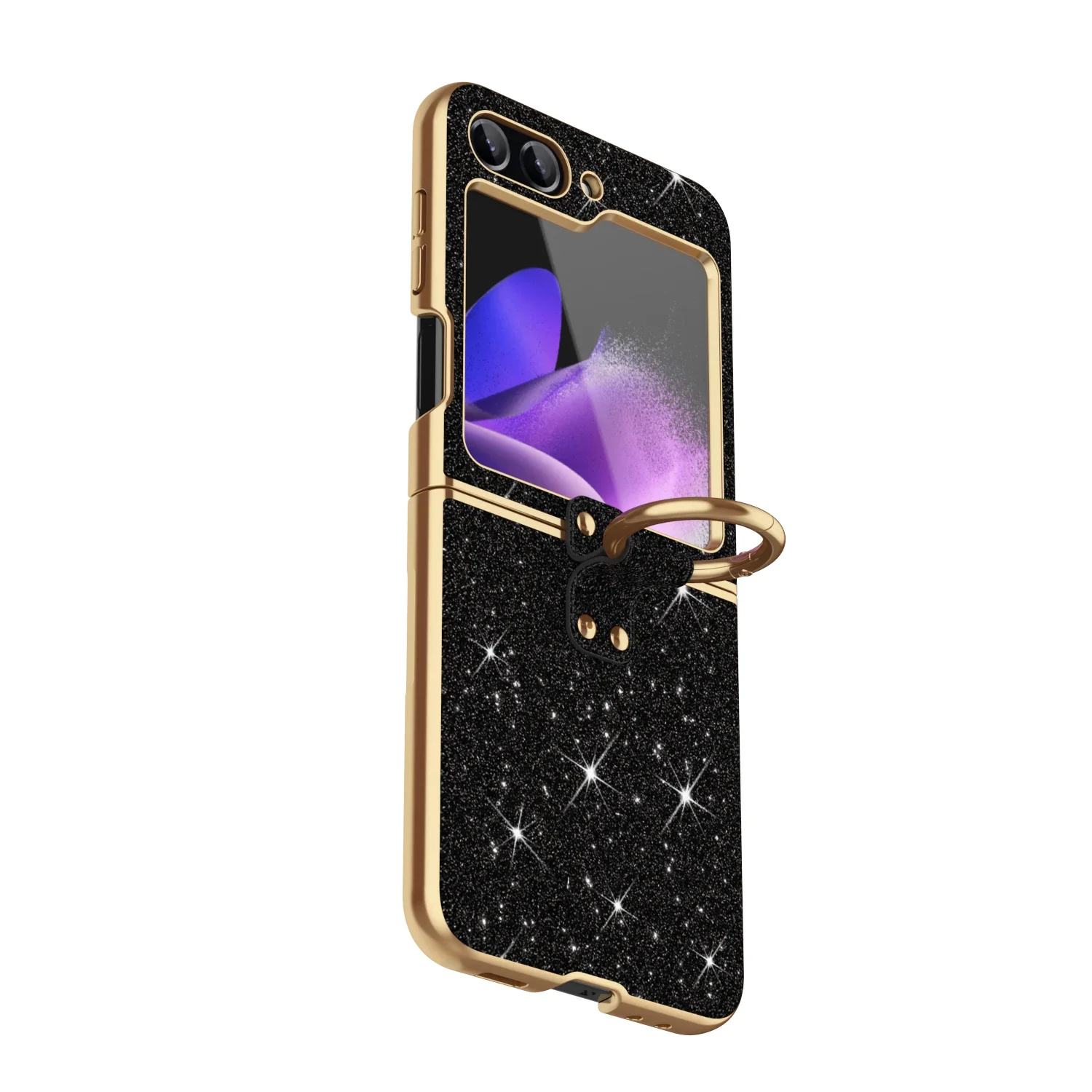 Luxury Plating Bling Glitter Ring Holder Phone Case - Premium Hard Plastic Cover