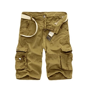 thumbnail image 1 of Pantalones cortos de camuflaje de verano para hombre, 100 % algodón, multibolsillos, estilo capri, 1 of 5