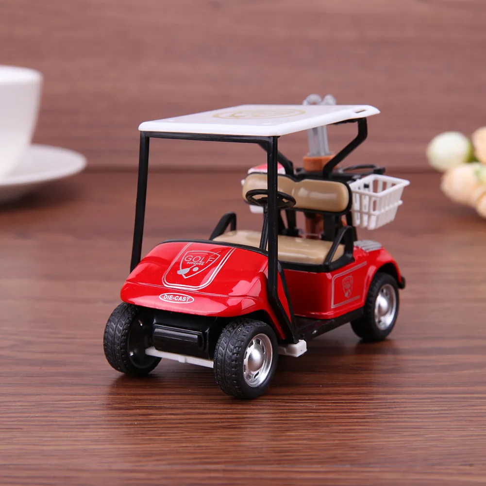 1/36 Golf Car Model Toy Mini Pullback Action Simulation Vehicle Model Easy Operation with Light Music for Children Holiday Gift