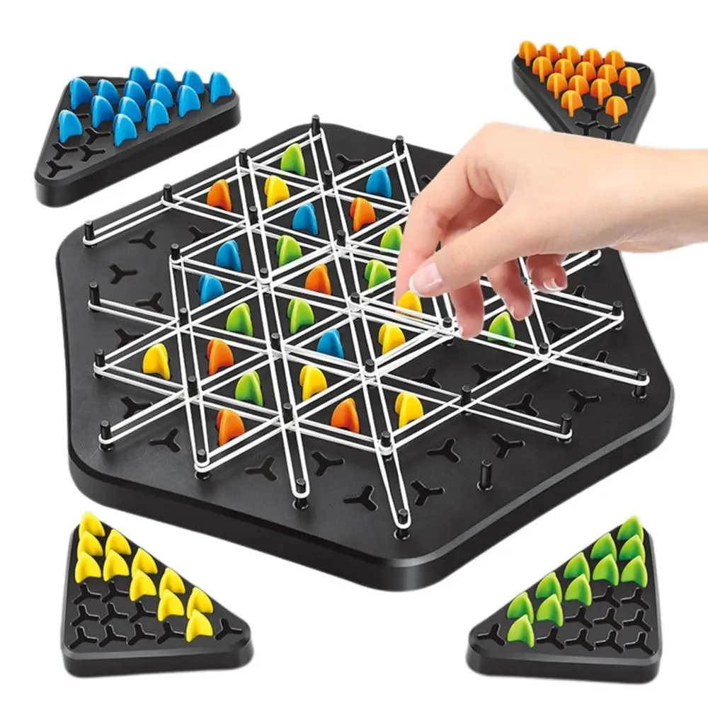 Chain Triangle Chess Game Chain Triangle Game Exercise Thinking Toys Interactive Peg Game Triggle Board Game 4