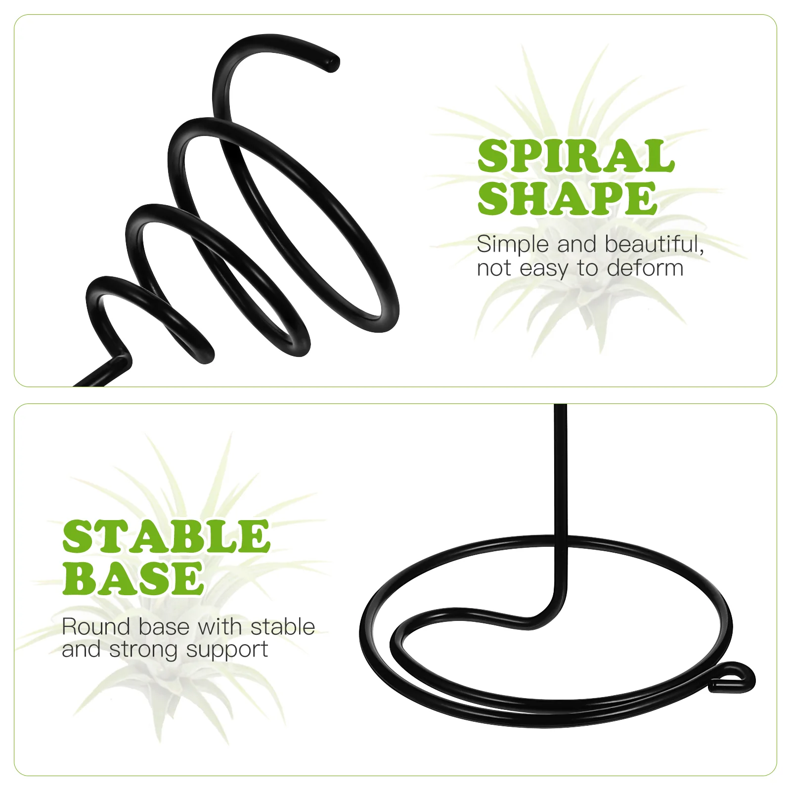 3 Pcs Air Plant Holder Spiral Flower Stand Plant Display Rack Metal Premium Durable Home Office Decoration Tillandsia Container