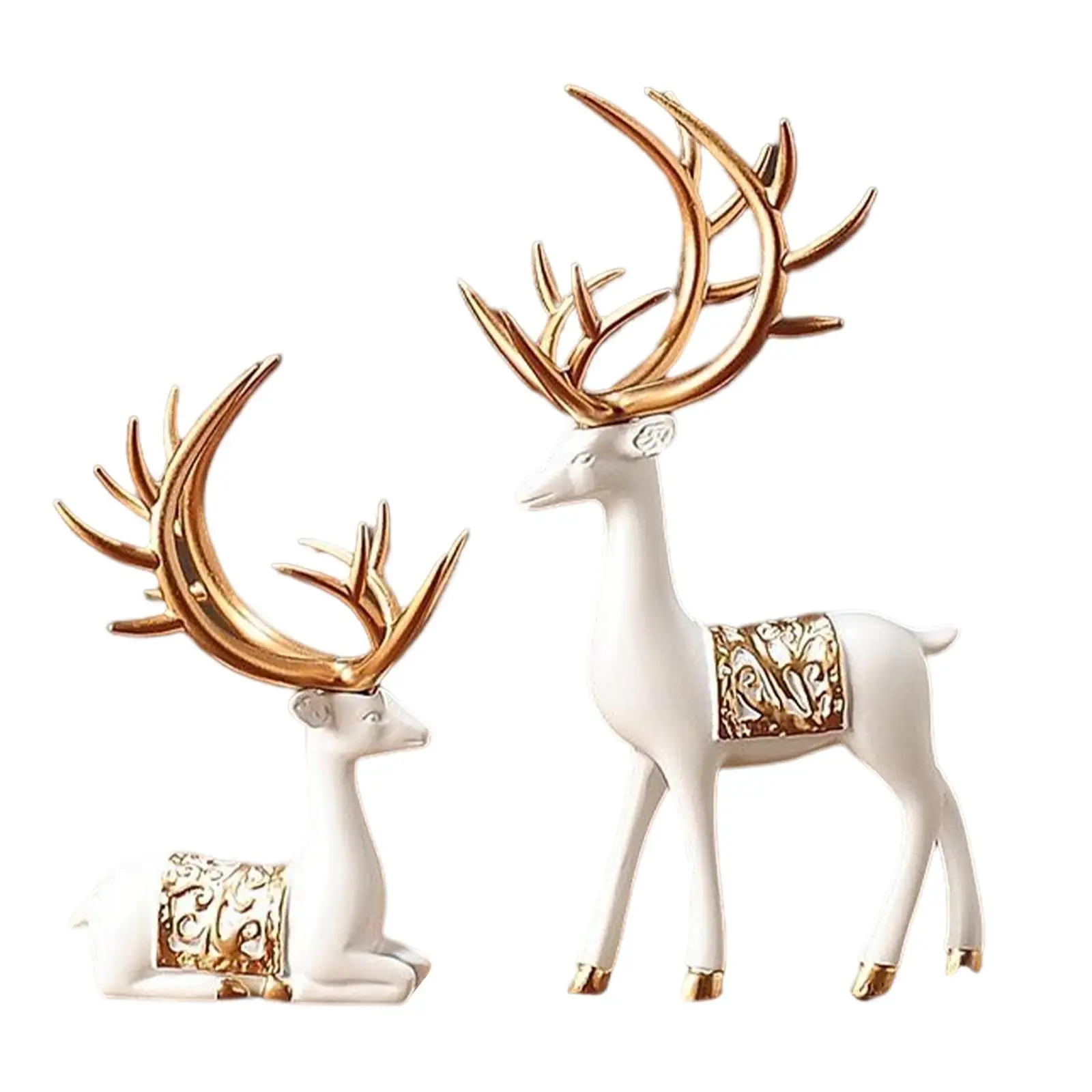 2PCS Reindeer Lover Statues – Elegant Deer Sculptures for Bedroom, Living Room, or Birthday Gift Décor 6