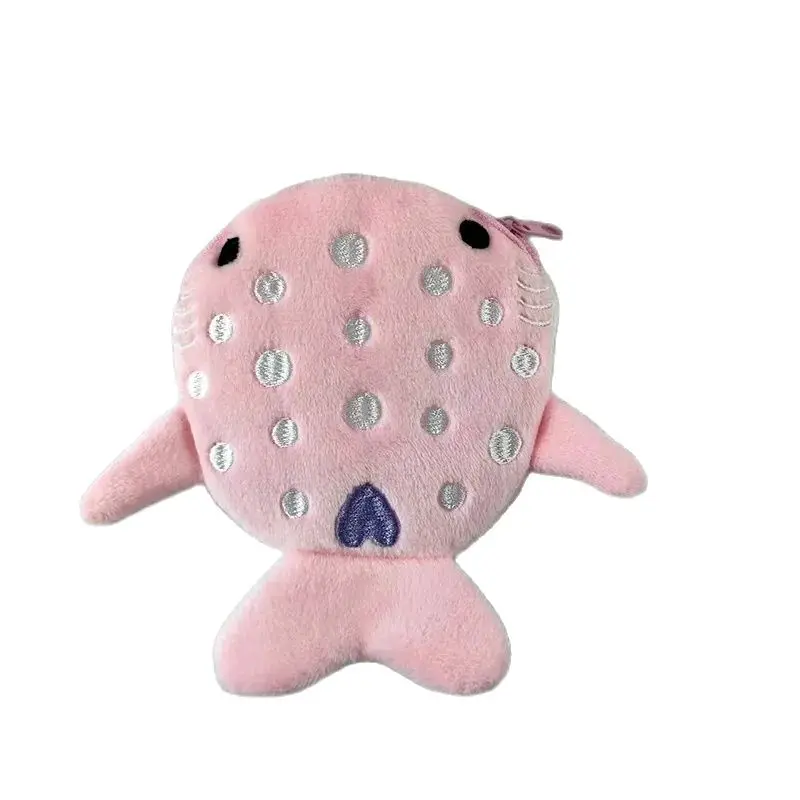 Cute Shark Coin Purse Soft Plush Zipper Small Wallet for Kids Teens Girls Women Kawaii Data Cables Earphones Bag Key Pouch coin purse