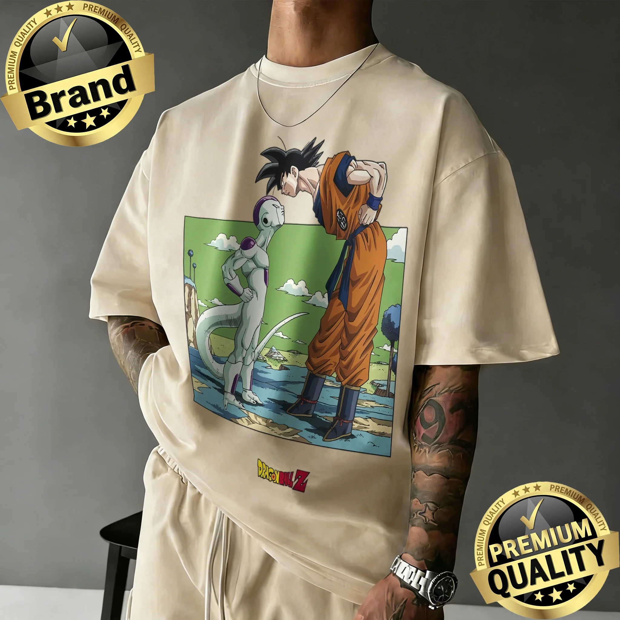 2026 Sommer Dragon Ball Z Lizenziertes 100% Baumwoll-Oversize-T-Shirt für Herren, Damen und Kinder – Goku vs. Frieza Retro Anime Qualitätsdruck-T-Shirt – Detail 13